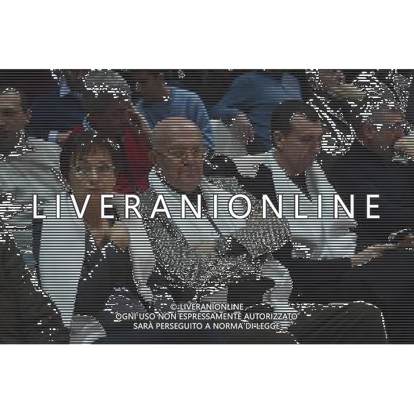 OBIETTIVO LAVORO BOLOGNA - EA7 EMPORIO ARMANI OLIMPIA MILANO BASKET LEGA A 28 FEBBRAIO 2016 NELLA FOTO IL PRESIDENTE ALBERTO BUCCI ©OPTIMAFOTO/ AGENZIA ALDO LIVERANI SAS