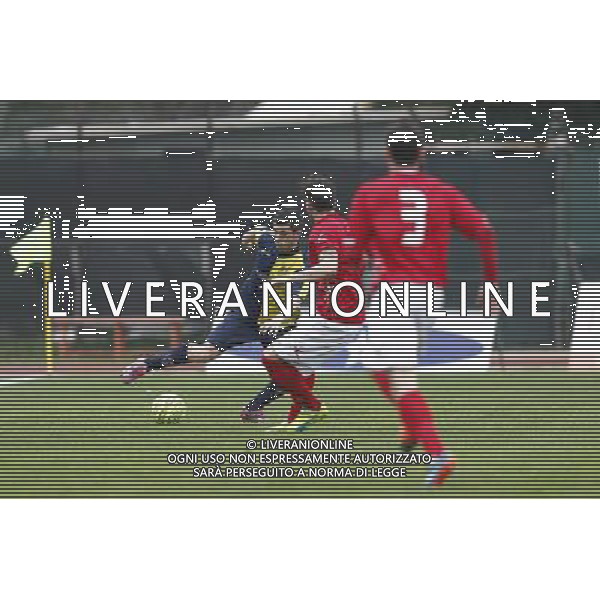 SANTARCANGELO vs SAVONA, Campionato di Calcio Lega Pro, Girone B, 24» giornata, 28/02/2016, nella foto: CASTELLANA, MARCATO, ©CLAUDIO ZAMAGNI/AGENZIA ALDO LIVERANI S.A.S.