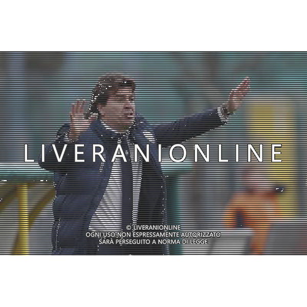 SANTARCANGELO vs SAVONA, Campionato di Calcio Lega Pro, Girone B, 24» giornata, 28/02/2016, nella foto: L\'ALLENATORE, RIOLFO GIANCARLO, AGITATO, ©CLAUDIO ZAMAGNI/AGENZIA ALDO LIVERANI S.A.S.