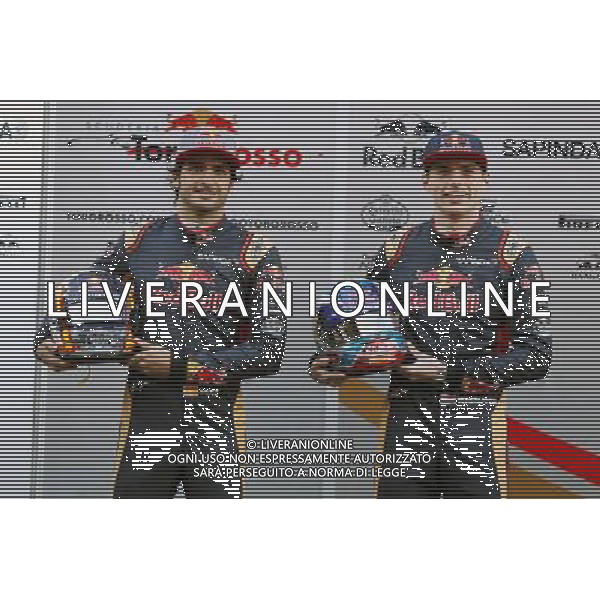 (L to R): Carlos Sainz Jr (ESP) Scuderia Toro Rosso with team mate Max Verstappen (NLD) Scuderia Toro Rosso. 01.03.2016. Formula One Testing, Day One, Barcelona, Spain. Tuesday. / AGENZIA ALDO LIVERANI SAS - ITALY ONLY EDITORIAL USE ONLY