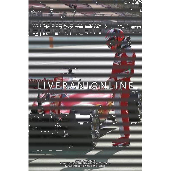Kimi Raikkonen (FIN) Ferrari SF16-H stops at the end of the pit lane. 01.03.2016. Formula One Testing, Day One, Barcelona, Spain. Tuesday. / AGENZIA ALDO LIVERANI SAS - ITALY ONLY EDITORIAL USE ONLY