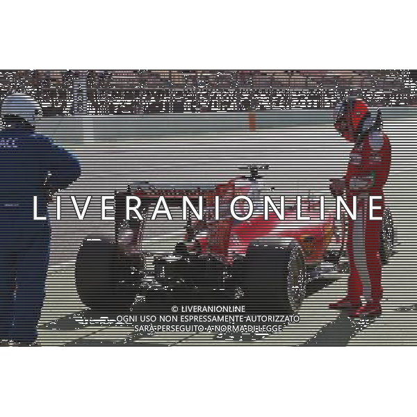 Kimi Raikkonen (FIN) Ferrari SF16-H stops at the end of the pit lane. 01.03.2016. Formula One Testing, Day One, Barcelona, Spain. Tuesday. / AGENZIA ALDO LIVERANI SAS - ITALY ONLY EDITORIAL USE ONLY
