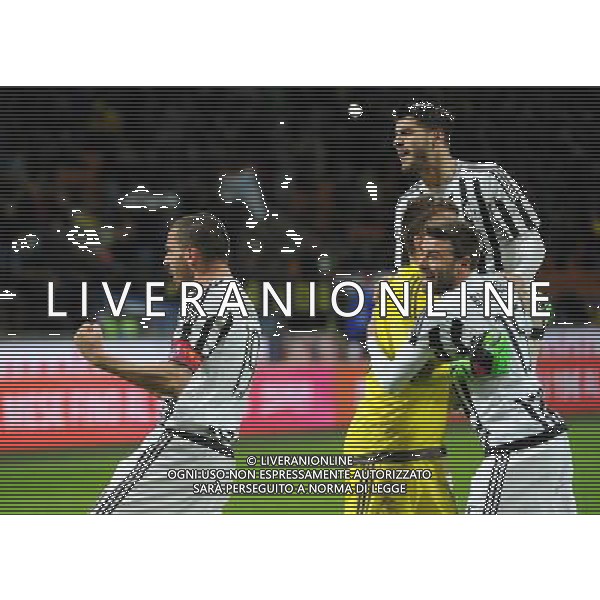 Coppa Italia TIM Cup 2015/2016 Semifinale Ritorno Milano - 02.03.2016 Inter-Juventus Nella Foto: esultanza di leonardo bonucci dopo il rigore decisivo con andrea barzagli, alvaro morata e neto /Ph.Vitez-Ag. Aldo Liverani