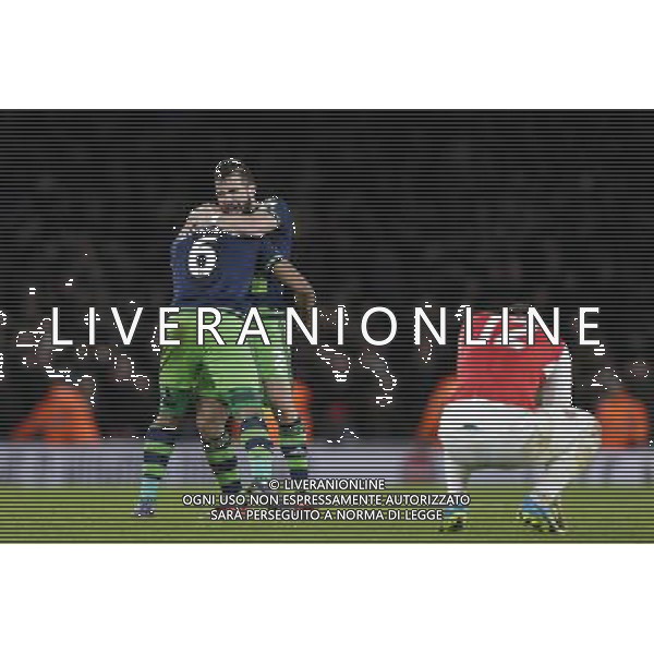 Swansea City\'s Jordi Amat (right) and Ashley Williams celebrate their side\'s 1-2 victory at full time Photographer Craig Mercer/CameraSport Football - Barclays Premiership - Arsenal v Swansea City - Wednesday 2nd March 2016 - Emirates Stadium - London © CameraSport - 43 Linden Ave. Countesthorpe. Leicester. England. LE8 5PG - Tel: +44 (0) 116 277 4147 - admin@camerasport.com - www.camerasport.com AG ALDO LIVERANI SAS ONLY ITALY