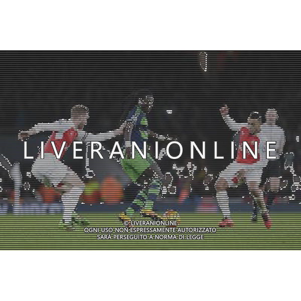 Swansea City\'s Bafetibis Gomis in action during todays match Photographer Craig Mercer/CameraSport Football - Barclays Premiership - Arsenal v Swansea City - Wednesday 2nd March 2016 - Emirates Stadium - London © CameraSport - 43 Linden Ave. Countesthorpe. Leicester. England. LE8 5PG - Tel: +44 (0) 116 277 4147 - admin@camerasport.com - www.camerasport.com AG ALDO LIVERANI SAS ONLY ITALY