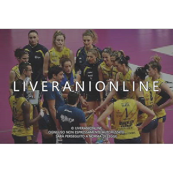 Campionato Serie A1 Master Group Sport - 22Â° giornata Busto Arsizio (VA) 2-03-2016 PalaYamamay Club Italia vs Imoco Volley Conegliano nella foto un timeout di Conegliano foto Roberto Garavaglia - ag. Aldo Liverani sas
