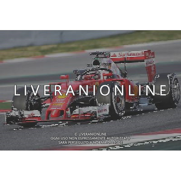 Kimi Raikkonen (FIN) Ferrari SF16-H running a cockpit cover. 03.03.2016. Formula One Testing, Day Three, Barcelona, Spain. Thursday. AG ALDO LIVERANI SAS ONLY ITALY