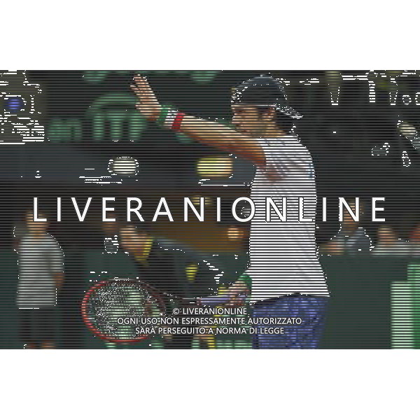 Coppa Davis, Italia vs Svizzera, primo turno del gruppo mondiale Davis Cup BNP Paribas, Lorenzi vs Chiudinelli, 04/03/2016, nella foto: LORENZI, SI SCUSA, Â©Claudio Zamagni/Agenzia Aldo Liverani s.a.s. / AGENZIA ALDO LIVERANI SAS
