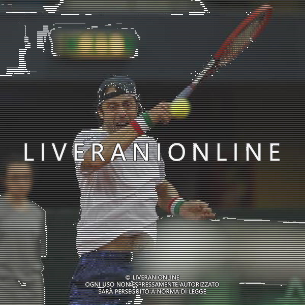 Coppa Davis, Italia vs Svizzera, primo turno del gruppo mondiale Davis Cup BNP Paribas, Lorenzi vs Chiudinelli, 04/03/2016, nella foto: LORENZI, IN AZIONE, Â©Claudio Zamagni/Agenzia Aldo Liverani s.a.s. / AGENZIA ALDO LIVERANI SAS