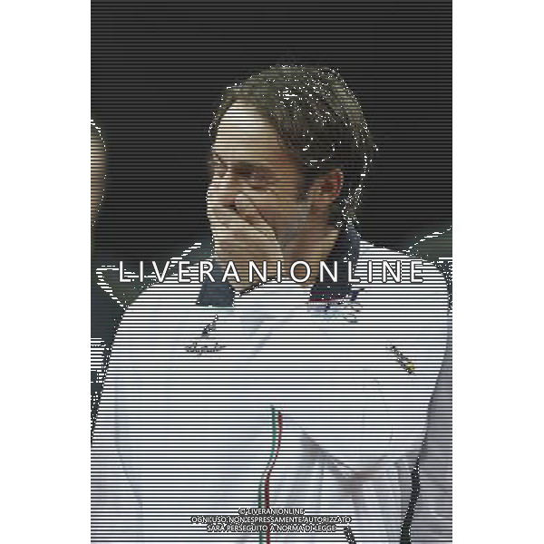Coppa Davis, Italia vs Svizzera, primo turno del gruppo mondiale Davis Cup BNP Paribas, Lorenzi vs Chiudinelli, 04/03/2016, nella foto: Paolo Lorenzi, se la ride sotto i baffi, ©Claudio Zamagni/Agenzia Aldo Liverani s.a.s.