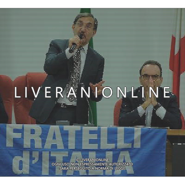 Milano-Fratelli d\'Italia-Alleanza Nazionale incontra il candidato Sindaco Stefano Parisi Milano - 05.03.2016 Nella Foto:Fratelli d\'Italia-Alleanza Nazionale incontra il candidato Sindaco Stefano Parisi per un confronto pubblico sul tema \'Periferie:sicurezza,traffico e innovazione\'. Ignazio La Russa, Stefano Parisi /Ph.Vitez-Ag. Aldo Liverani