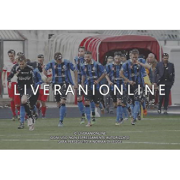 RIMINI vs PISA, Campionato di Calcio Lega Pro, Girone B, 25» giornata, 05/03/2016. nella foto: IL PISA, ENTRA IN CAMPO, ©Claudio Zamagni/ Agenzia Aldo Liverani s.a.s.