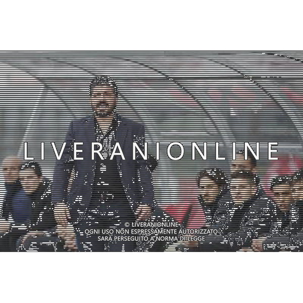 RIMINI vs PISA, Campionato di Calcio Lega Pro, Girone B, 25Âª giornata, 05/03/2016. nella foto: L\'ALLENATORE GENNARO GATTUSO, PREOCCUPATO,, Â©Claudio Zamagni/ Agenzia Aldo Liverani s.a.s.