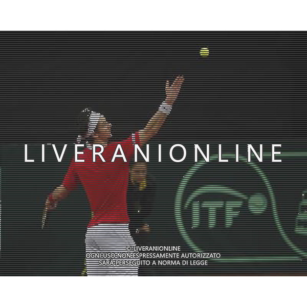 Coppa Davis, Italia vs Svizzera, primo turno del gruppo mondiale Davis Cup BNP Paribas, 06/03/2016, nella foto: BOSSEL, PREPARE IL SERVIZIO, ©Claudio Zamagni/Agenzia Aldo Liverani s.a.s.