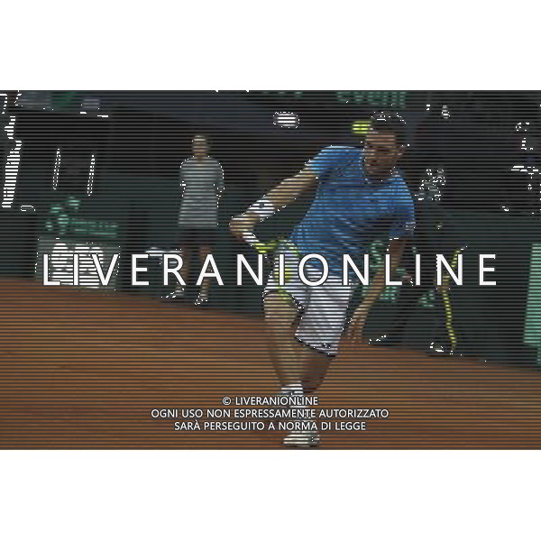 Coppa Davis, Italia vs Svizzera, primo turno del gruppo mondiale Davis Cup BNP Paribas, 06/03/2016, nella foto: CECCHINATO, DI ROVESCIO, IN AZIONE, ©Claudio Zamagni/Agenzia Aldo Liverani s.a.s.