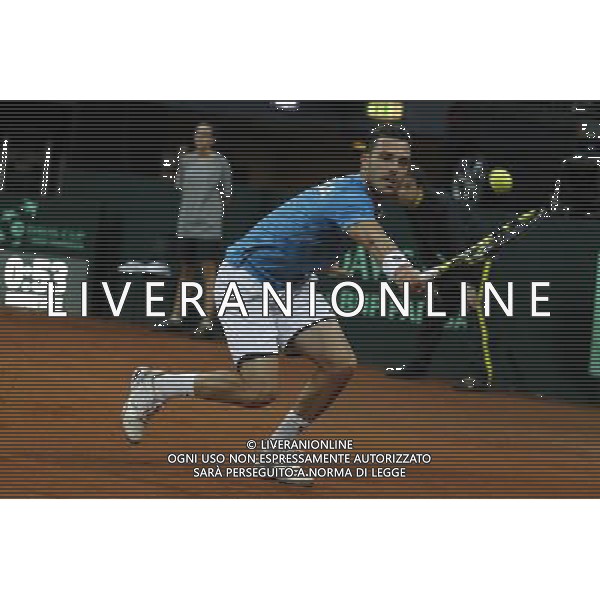 Coppa Davis, Italia vs Svizzera, primo turno del gruppo mondiale Davis Cup BNP Paribas, 06/03/2016, nella foto: CECCHINATO, DI ROVESCIO, IN AZIONE, ©Claudio Zamagni/Agenzia Aldo Liverani s.a.s.