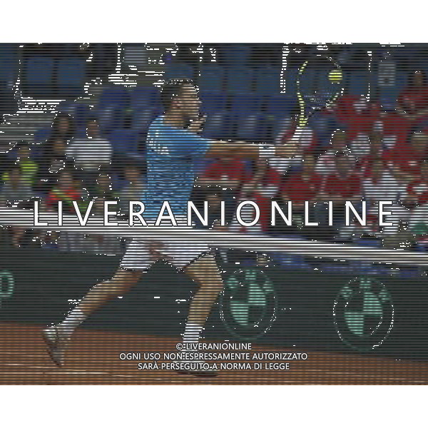 Coppa Davis, Italia vs Svizzera, primo turno del gruppo mondiale Davis Cup BNP Paribas, 06/03/2016, nella foto: CECCHINATO, DI ROVESCIO, IN AZIONE, ©Claudio Zamagni/Agenzia Aldo Liverani s.a.s.