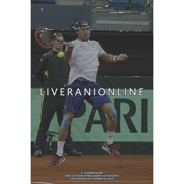 Coppa Davis, Italia vs Svizzera, primo turno del gruppo mondiale Davis Cup BNP Paribas, 06/03/2016, nella foto: PAOLO LORENZI, RISPONDE, ©Claudio Zamagni/Agenzia Aldo Liverani s.a.s.