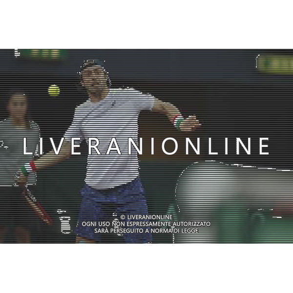 Coppa Davis, Italia vs Svizzera, primo turno del gruppo mondiale Davis Cup BNP Paribas, 06/03/2016, nella foto: PAOLO LORENZI, CARICA IL TIRO, , ©Claudio Zamagni/Agenzia Aldo Liverani s.a.s.