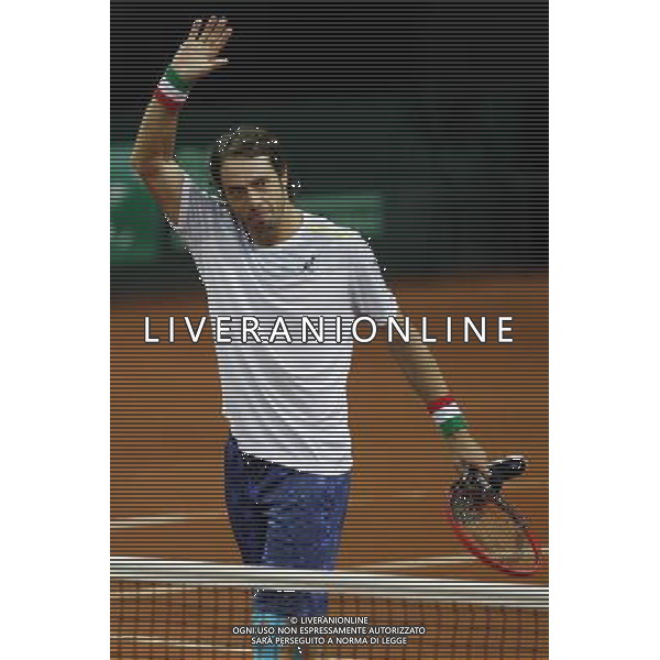 Coppa Davis, Italia vs Svizzera, primo turno del gruppo mondiale Davis Cup BNP Paribas, 06/03/2016, nella foto: L\'ESULTANZA FINALE DI PAOLO LORENZI, ©Claudio Zamagni/Agenzia Aldo Liverani s.a.s.