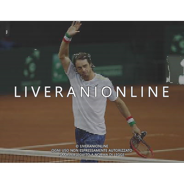 Coppa Davis, Italia vs Svizzera, primo turno del gruppo mondiale Davis Cup BNP Paribas, 06/03/2016, nella foto: L\'ESULTANZA FINALE DI PAOLO LORENZI, ©Claudio Zamagni/Agenzia Aldo Liverani s.a.s.