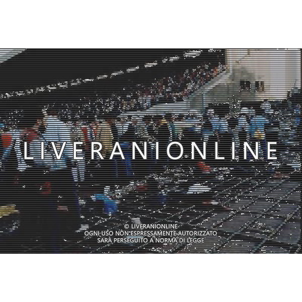 FINALE DI COPPA CAMPIONI JUVENTUS-LIVERPOOL A BRUXELLES STADIO HEYSEL 29/05/1985 NELLA FOTO LA TRAGEDIA CON TRENTANOVE VITTIME AGENZIA GIOVANNI LIVERANI-ALDO LIVERANI S A S