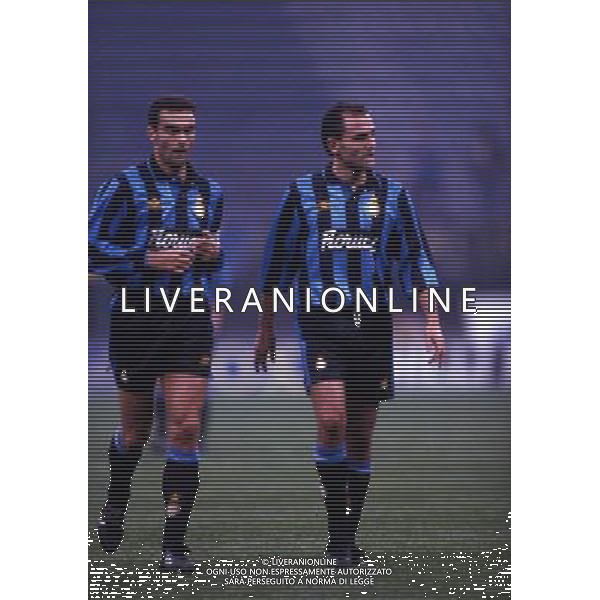 RETROSPETTIVA SERGIO BATTISTINI CALCIATORE NELLA FOTO SERGIO BATTISTINI CON GIUSEPPE BERGOMI AG ALDO LIVERANI SAS