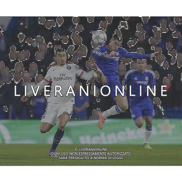 Chelsea\'s Eden Hazard vies for possession with Paris Saint-Germain\'s Marquinhos Photographer Craig Mercer/CameraSport Football - UEFA Champions League Round of 16 Second Leg - Chelsea v Paris Saint-Germain - Wednesday 9th March 2016 - Stamford Bridge - London © CameraSport - 43 Linden Ave. Countesthorpe. Leicester. England. LE8 5PG - Tel: +44 (0) 116 277 4147 - admin@camerasport.com - www.camerasport.com AG ALDO LIVERANI SAS ONLY ITALY