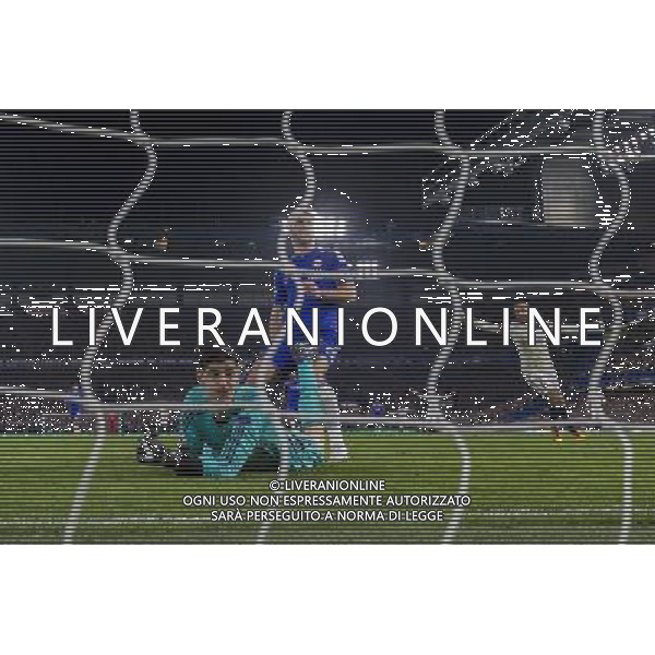 Chelsea\'s Thibaut Courtois looks dejected after he beaten for the second time on the night Photographer Craig Mercer/CameraSport Football - UEFA Champions League Round of 16 Second Leg - Chelsea v Paris Saint-Germain - Wednesday 9th March 2016 - Stamford Bridge - London © CameraSport - 43 Linden Ave. Countesthorpe. Leicester. England. LE8 5PG - Tel: +44 (0) 116 277 4147 - admin@camerasport.com - www.camerasport.com AG ALDO LIVERANI SAS ONLY ITALY