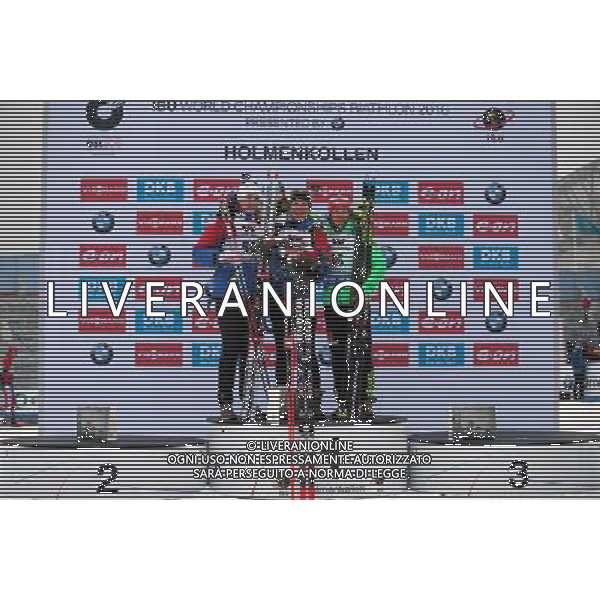 2016.03.09 Oslo Holmenkollen Biathlon Mistrzostwa Swiata w biathlonie. Bieg na 15 km kobiet. N/z BESCOND Anais DORIN HABERT Marie DAHLMEIER Laura podium Foto Tomasz Duszynski / PressFocus 2016.03.09 Oslo Holmenkollen IBU World Championships Biathlon BESCOND Anais DORIN HABERT Marie DAHLMEIER Laura podium Tomasz Duszynski / PressFocus / NEWSPIX.PL --- Newspix.pl *** Local Caption *** www.newspix.pl mail us: info@newspix.pl call us: 0048 022 23 22 222 --- Polish Picture Agency by Ringier Axel Springer Poland/ AGENZIA ALDO LIVERANI SAS - ITALY ONLY EDITORIAL USE ONLY - Campionato Mondiale di Biathlon - 15 km donne individuale , IBU Biathlon World Championships Oslo 09/03/2016