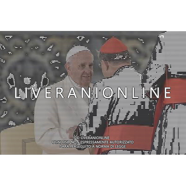 Vaticano Udienza Giubilare Piazza San Pietro - 12.03.2016 - nella foto: Papa Francesco saluta il cardinale Crescenzio Sepe / Ph. Corradetti - Ag. Aldo Liverani sas