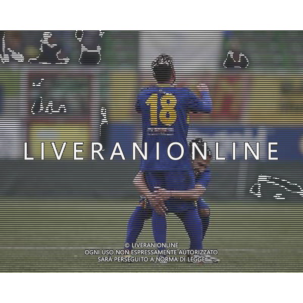 ROMAGNA CENTRO vs PARMA CALCIO 1913, Campionato di Calcio Serie D, Girone D, 13/03/2016, nella foto: GIORGINO, SOLLEVA LAURIA, PER FESTEGGIARE, ©Claudio Zamagni/AGENZIA ALDO LIVERANI S.A.S.