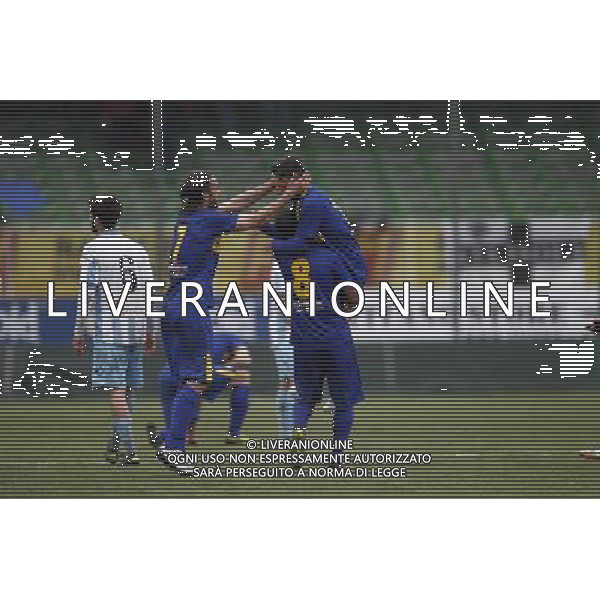 ROMAGNA CENTRO vs PARMA CALCIO 1913, Campionato di Calcio Serie D, Girone D, 13/03/2016, nella foto: GIORGINO, SOLLEVA LAURIA, PER FESTEGGIARE, ©Claudio Zamagni/AGENZIA ALDO LIVERANI S.A.S.