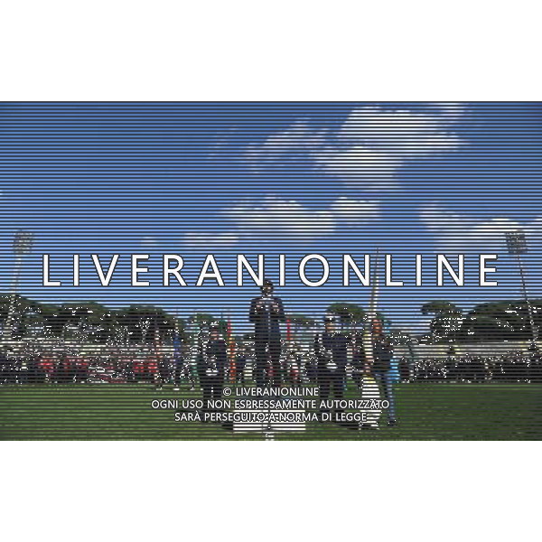 68a Viareggio Cup Coppa Carnevale Fase Eliminatoria Viareggio (LU) - 14.03.2016 Inter-Akademija Pandev Nella Foto:mattia perin legge il giuramento e diletta carli campionessa di nuoto /Ph.Vitez-Ag. Aldo Liverani