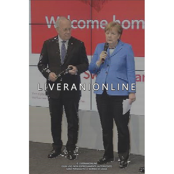 Johann Schneider-Ammann und Angela Merkel beim Rundgang Â¸ber die Computermesse CeBIT 2016 auf dem Messegelâ€°nde. Hannover, 15.03.2016 TARGI FOT. FUTURE IMAGE/NEWSPIX.PL POLAND, UK AND GERMANY OUT !!! --- Newspix.pl *** Local Caption *** www.newspix.pl mail us: info@newspix.pl call us: 0048 022 23 22 222 --- Polish Picture Agency by Ringier Axel Springer Poland/ AGENZIA ALDO LIVERANI SAS - ITALY ONLY EDITORIAL USE ONLY