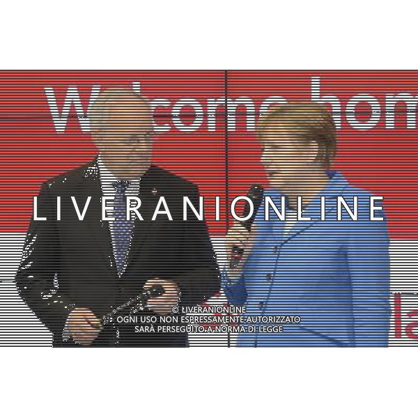 Johann Schneider-Ammann und Angela Merkel beim Rundgang Â¸ber die Computermesse CeBIT 2016 auf dem Messegelâ€°nde. Hannover, 15.03.2016 TARGI FOT. FUTURE IMAGE/NEWSPIX.PL POLAND, UK AND GERMANY OUT !!! --- Newspix.pl *** Local Caption *** www.newspix.pl mail us: info@newspix.pl call us: 0048 022 23 22 222 --- Polish Picture Agency by Ringier Axel Springer Poland/ AGENZIA ALDO LIVERANI SAS - ITALY ONLY EDITORIAL USE ONLY
