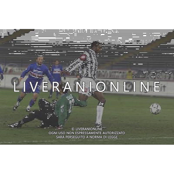 torino 12/12/01 coppa italia juventus - sampdoria nella foto il goal di zalayeta MARCELO foto aldo liverani 