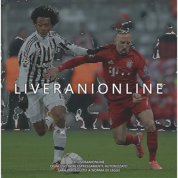 UEFA Champions League 2015/2016 Ottavi di Finale Ritorno Monaco di Baviera (Germania) - 16.03.2016 Bayern Monaco-Juventus Nella Foto: ribery e juan cuadrado /Ph.Vitez-Ag. Aldo Liverani