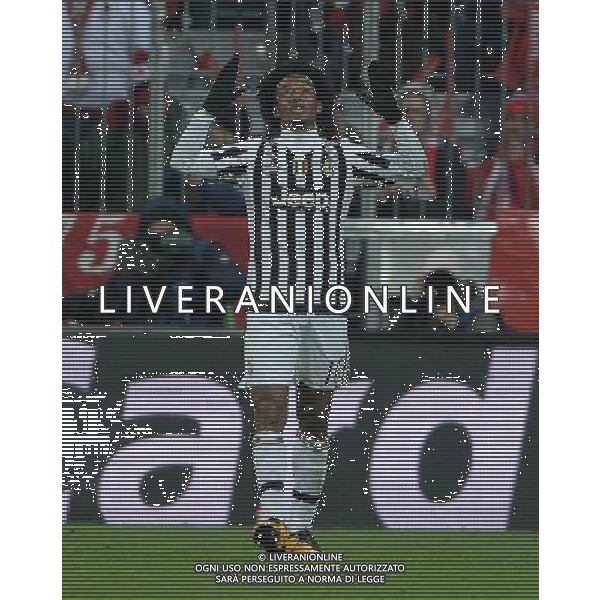 UEFA Champions League 2015/2016 Ottavi di Finale Ritorno Monaco di Baviera (Germania) - 16.03.2016 Bayern Monaco-Juventus Nella Foto: esultanza dopo il gol di juan cuadrado del 0-2 /Ph.Vitez-Ag. Aldo Liverani