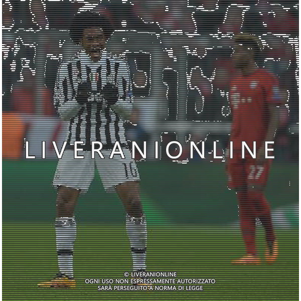 UEFA Champions League 2015/2016 Ottavi di Finale Ritorno Monaco di Baviera (Germania) - 16.03.2016 Bayern Monaco-Juventus Nella Foto: esultanza dopo il gol di juan cuadrado del 0-2 /Ph.Vitez-Ag. Aldo Liverani