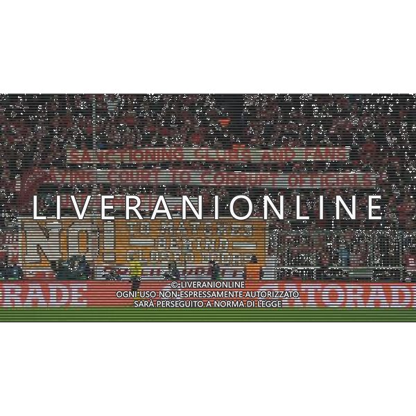 UEFA Champions League 2015/2016 Ottavi di Finale Ritorno Monaco di Baviera (Germania) - 16.03.2016 Bayern Monaco-Juventus Nella Foto:striscione dei tifosi del bayern contro uefa e fifa /Ph.Vitez-Ag. Aldo Liverani