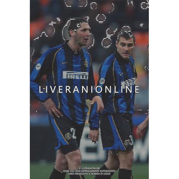 inter-aek atene 21/02/02 nella foto materazzi marco e vieri christian foto marco luzzani/ag aldo liverani