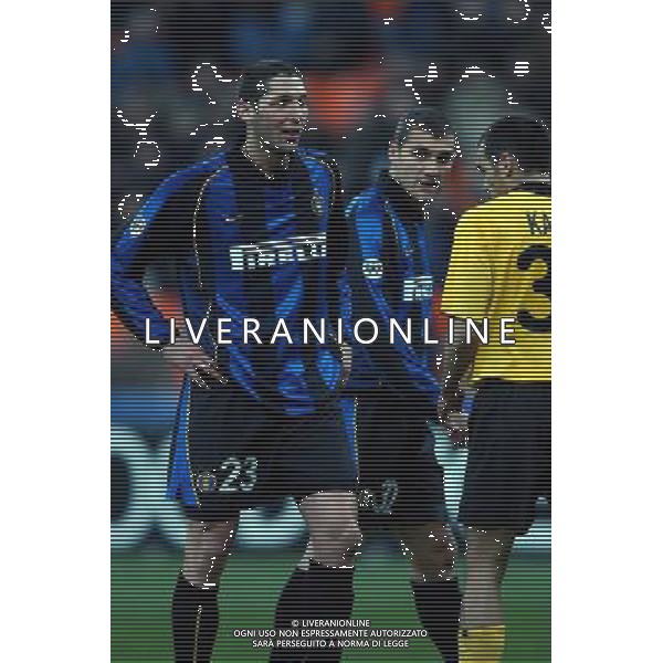 inter-aek atene 21/02/02 nella foto materazzi marco e vieri christian foto marco luzzani/ag aldo liverani