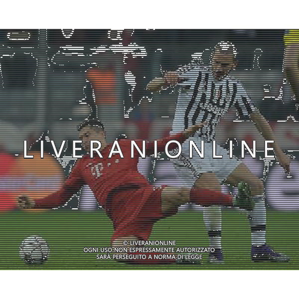 UEFA Champions League 2015/2016 Ottavi di Finale Ritorno Monaco di Baviera (Germania) - 16.03.2016 Bayern Monaco-Juventus Nella Foto:lewandowski e leonardo bonucci /Ph.Vitez-Ag. Aldo Liverani