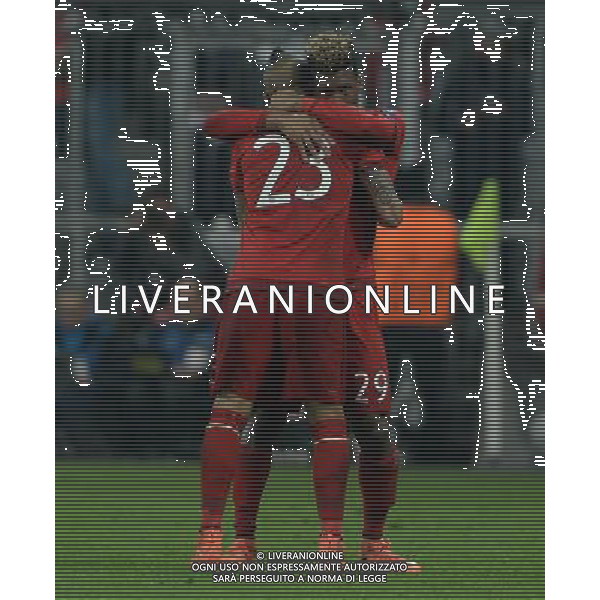 UEFA Champions League 2015/2016 Ottavi di Finale Ritorno Monaco di Baviera (Germania) - 16.03.2016 Bayern Monaco-Juventus Nella Foto:coman esulta con vidal /Ph.Vitez-Ag. Aldo Liverani