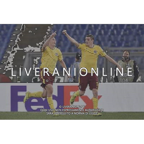 UEFA Europa League 2015-2016 ottavi ritorno - Roma - 17.03.2016 - Stadio Olimpico - Lazio vs Sparta Praga - nella foto: Lukas Marecek esulta dopo il 3 a 0 con Ondrej Zahustel /Ph. Corradetti - Ag. Aldo Liverani Sas