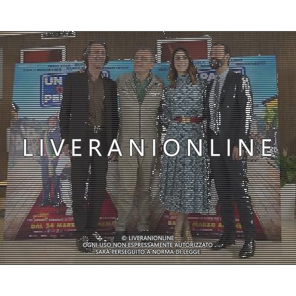 Photocall del film \' Un paese quasi perfetto \' Roma - 18.03.2016 - nella foto: da sx Nando Paone Massimo Gaudioso Miriam Leone e Fabio Volo / Ph. Corradetti - Ag. Aldo Liverani Sas
