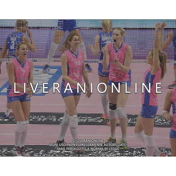 Lega Pallavolo Serie A Femminile-Finali Coppa Italia 2016-Semifinale Ravenna - 19.03.2016 Metalleghe Sanitars Montichiari-Nordmeccanica Piacenza Nella Foto:le ragazze di piacenza festeggiano /Ph.Vitez-Ag. Aldo Liverani