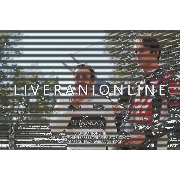 (L to R): Fernando Alonso (ESP) McLaren and Esteban Gutierrez (MEX) Haas F1 Team after their race stopping crash. 20.03.2016. Formula 1 World Championship, Rd 1, Australian Grand Prix, Albert Park, Melbourne, Australia, Race Day. - www.xpbimages.com, EMail: requests@xpbimages.com - copy of publication required for printed pictures. Every used picture is fee-liable. Â© Copyright: Charniaux / XPB Images/Agenzia Aldo Liverani s.a.s./ONLY ITALY/EDITORIAL USE ONLY