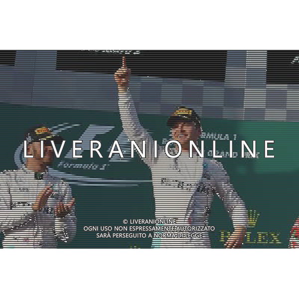 1st place Nico Rosberg (GER) Mercedes AMG Petronas F1 W07, 2nd place Lewis Hamilton (GBR) Mercedes AMG F1 W07. 20.03.2016. Formula 1 World Championship, Rd 1, Australian Grand Prix, Albert Park, Melbourne, Australia, Race Day. - www.xpbimages.com, EMail: requests@xpbimages.com - copy of publication required for printed pictures. Every used picture is fee-liable. Â© Copyright: Batchelor / XPB Images/Agenzia Aldo Liverani s.a.s./ONLY ITALY/EDITORIAL USE ONLY